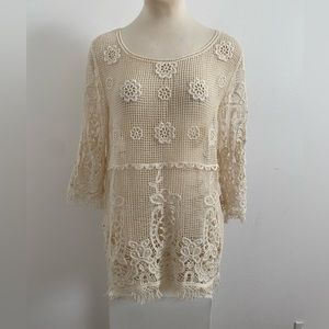 Phase One cream crochet top